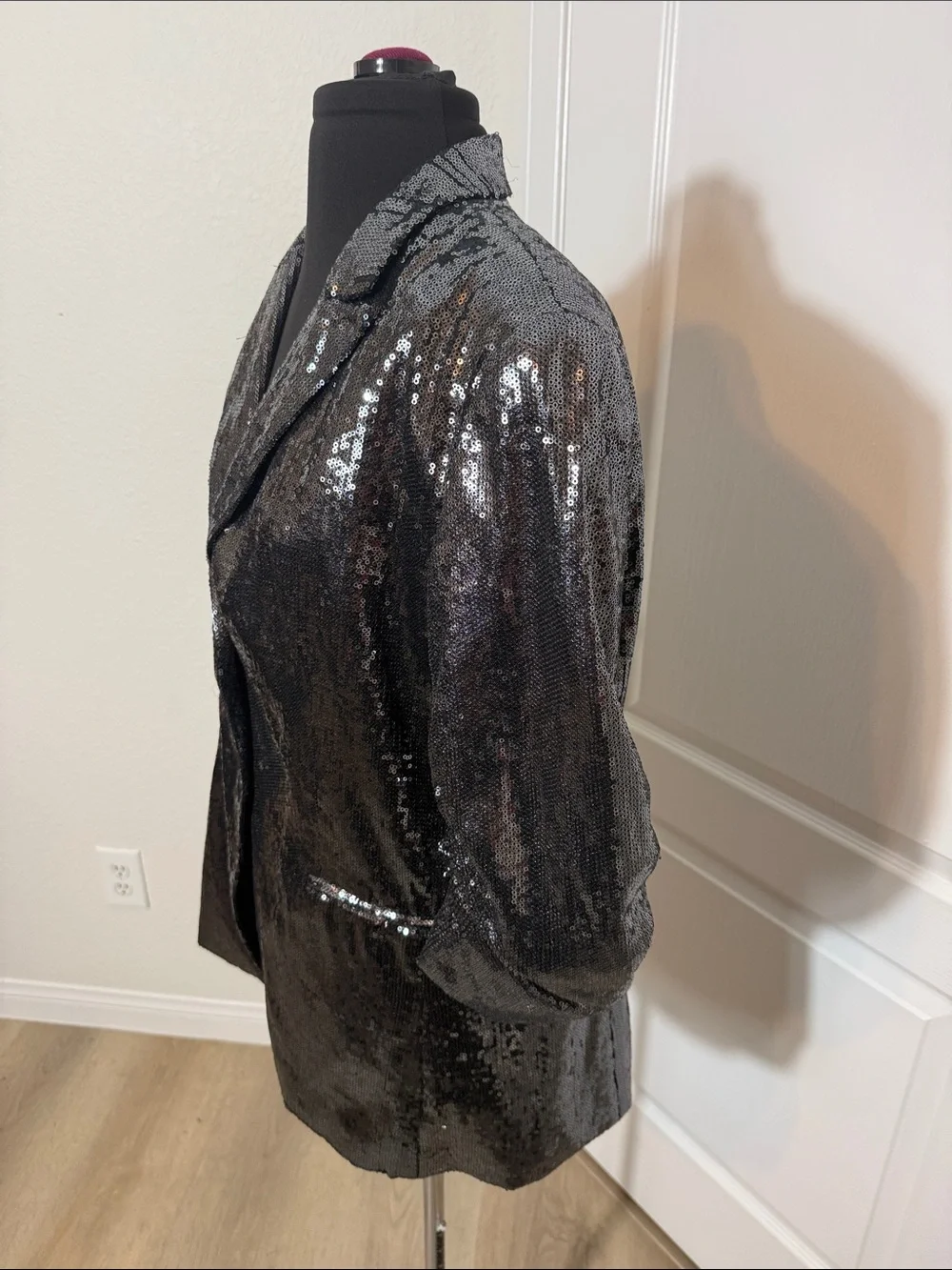 Calvin Klein Black Sequin Blazer Jacket